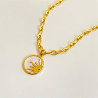 Thumbnail for 24K Gold Plated Sol And Lune Celestial Necklace - ArtGalleryZen