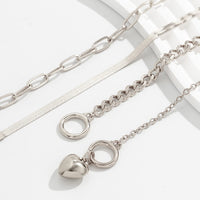 Thumbnail for 4 Pcs Toggle Clasp Heart Pendant Cable Chain Stackable Bracelet Set - ArtGalleryZen