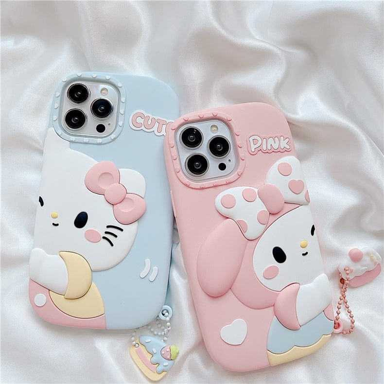 Anime Sanrio Kawaii My Melody Hello Kitty Matching iPhone Case - ArtGalleryZen