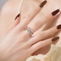 Thumbnail for Chic CZ Inlaid Trio Butterfly Ring - ArtGalleryZen