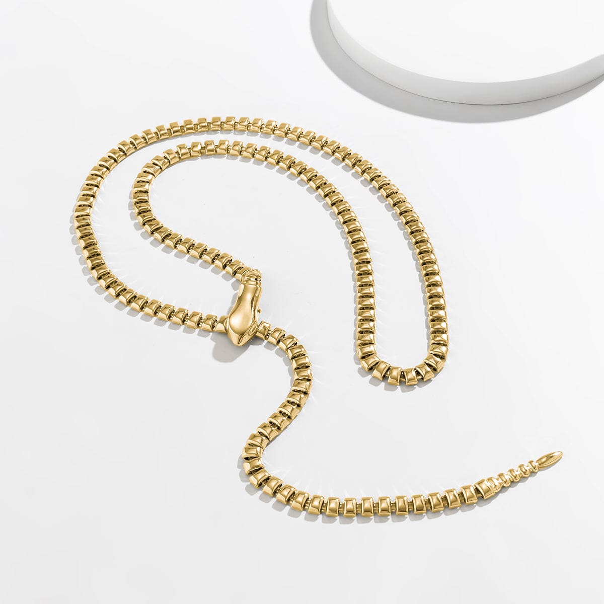 Geometric Gold Silver Tone Snake Waist Chain - ArtGalleryZen