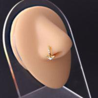 Thumbnail for Chic CZ Inlaid Dangling Nose Piercing Nose Hoop - ArtGalleryZen