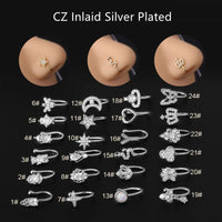 Thumbnail for Chic CZ Inlaid Non Piercing Adjustable Nose Ring - ArtGalleryZen