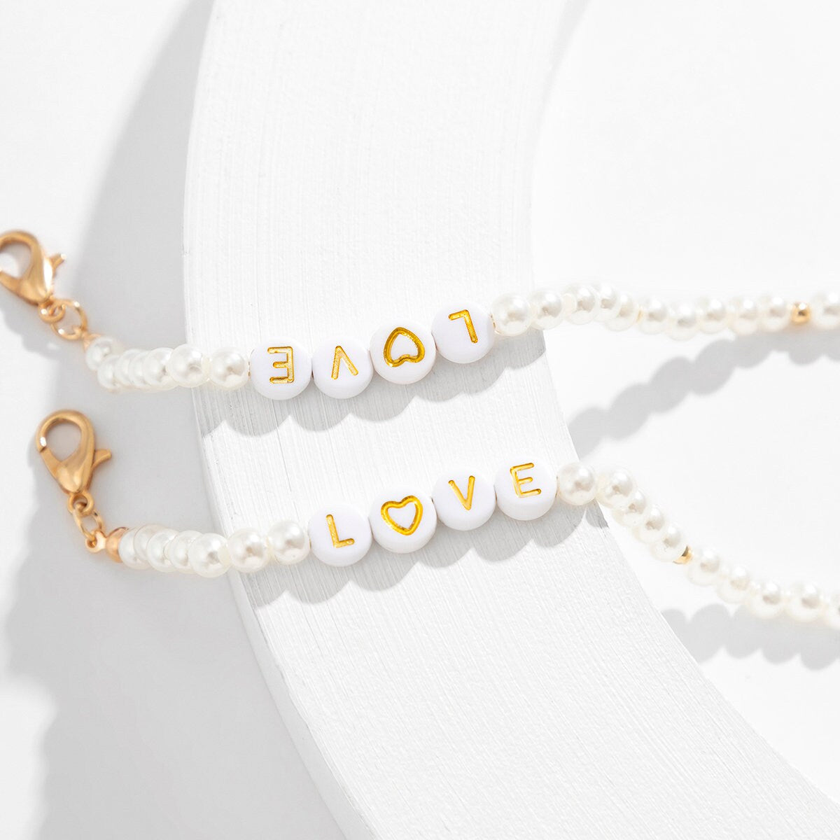 Boho LOVE Letter Charm Beaded Pearl Shoe Chain - ArtGalleryZen