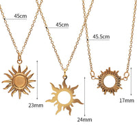 Thumbnail for 24K Gold Filled Stainless Steel Sun Necklace - ArtGalleryZen