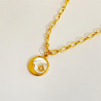Thumbnail for 24K Gold Plated Sol And Lune Celestial Necklace - ArtGalleryZen