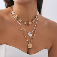 Thumbnail for 3 Pcs Bohemia Enamel Shell Conch Starfish Charm Wax Cord Necklace Set - ArtGalleryZen