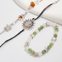 Thumbnail for 3 Pcs Boho Sun Mushroom Butterfly Charm Glass Beaded Bracelet Set - ArtGalleryZen