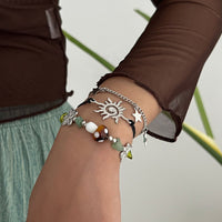 Thumbnail for 3 Pcs Boho Sun Mushroom Star Charm Turquoise Stone Bracelet Set - ArtGalleryZen