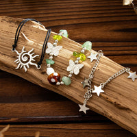 Thumbnail for 3 Pcs Boho Sun Mushroom Star Charm Turquoise Stone Bracelet Set - ArtGalleryZen