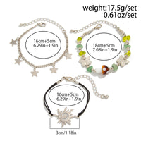 Thumbnail for 3 Pcs Boho Sun Mushroom Star Charm Turquoise Stone Bracelet Set - ArtGalleryZen