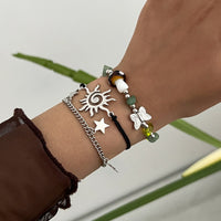 Thumbnail for 3 Pcs Boho Sun Mushroom Star Charm Turquoise Stone Bracelet Set - ArtGalleryZen