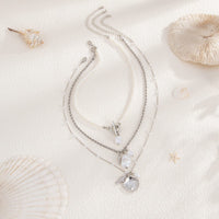 Thumbnail for 3 Pcs Toggle Clasp Irregular Pearl Shell Pendant Rope Chain Necklace Set - ArtGalleryZen