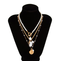 Thumbnail for 3 Pcs Toggle Clasp Irregular Pearl Shell Pendant Rope Chain Necklace Set - ArtGalleryZen