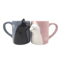 Thumbnail for 3D Kissing Cat Couple Ceramic Mug Set - ArtGalleryZen