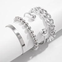 Thumbnail for 4 Pcs Silver Tone Stackable Bangle Bracelet Set - ArtGalleryZen