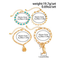 Thumbnail for 4 Pcs Toggle Clasp Cowboy Hat Boot Charm Turquoise Chain Bracelet Set - ArtGalleryZen