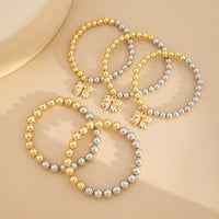 Thumbnail for 5 Pcs Gold Silver Tone Bowknot Charm Ball Chain Bracelet Set - ArtGalleryZen