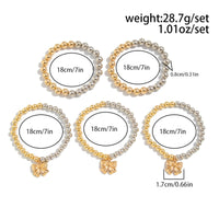 Thumbnail for 5 Pcs Gold Silver Tone Bowknot Charm Ball Chain Bracelet Set - ArtGalleryZen