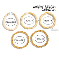 Thumbnail for 5 Pcs Heart Letter Polymer Clay Wood Beaded Mother's Day Bracelet Set - ArtGalleryZen