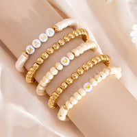Thumbnail for 5 Pcs Heart Letter Polymer Clay Wood Beaded Mother's Day Bracelet Set - ArtGalleryZen