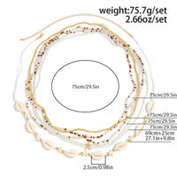 Thumbnail for 6 Pcs Boho Shell Starfish Charm Seed Beaded Waist Chain Set - ArtGalleryZen