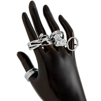 Thumbnail for 6 Pcs Geometric Pleated Hollow Pattern Stackable Ring Set - ArtGalleryZen