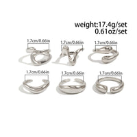 Thumbnail for 6 Pcs Minimalist Irregular Curved Ring Set - ArtGalleryZen