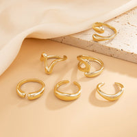 Thumbnail for 6 Pcs Minimalist Irregular Curved Ring Set - ArtGalleryZen