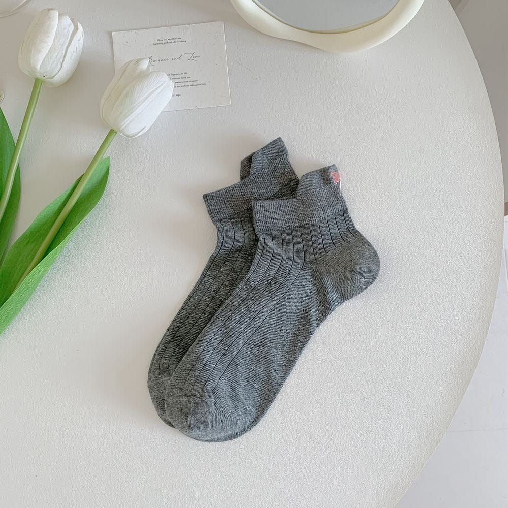 6 Pieces Solid Color Bow Socks - ArtGalleryZen