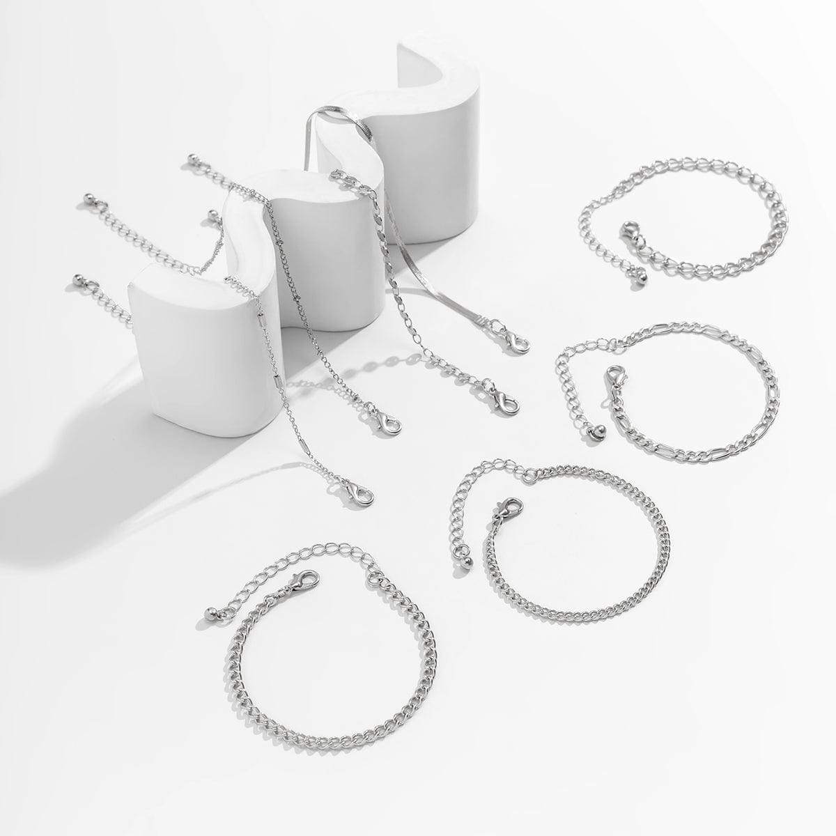 8 Pcs Gold Silver Tone Stackable Bracelet Set – ArtGalleryZen