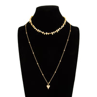 Thumbnail for Minimalist 2pcs Heart Pendant Irregular Beaded Chain Necklace Set