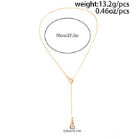 Thumbnail for Minimalist Gold Silver Plated Waterdrop Charm Y Necklace