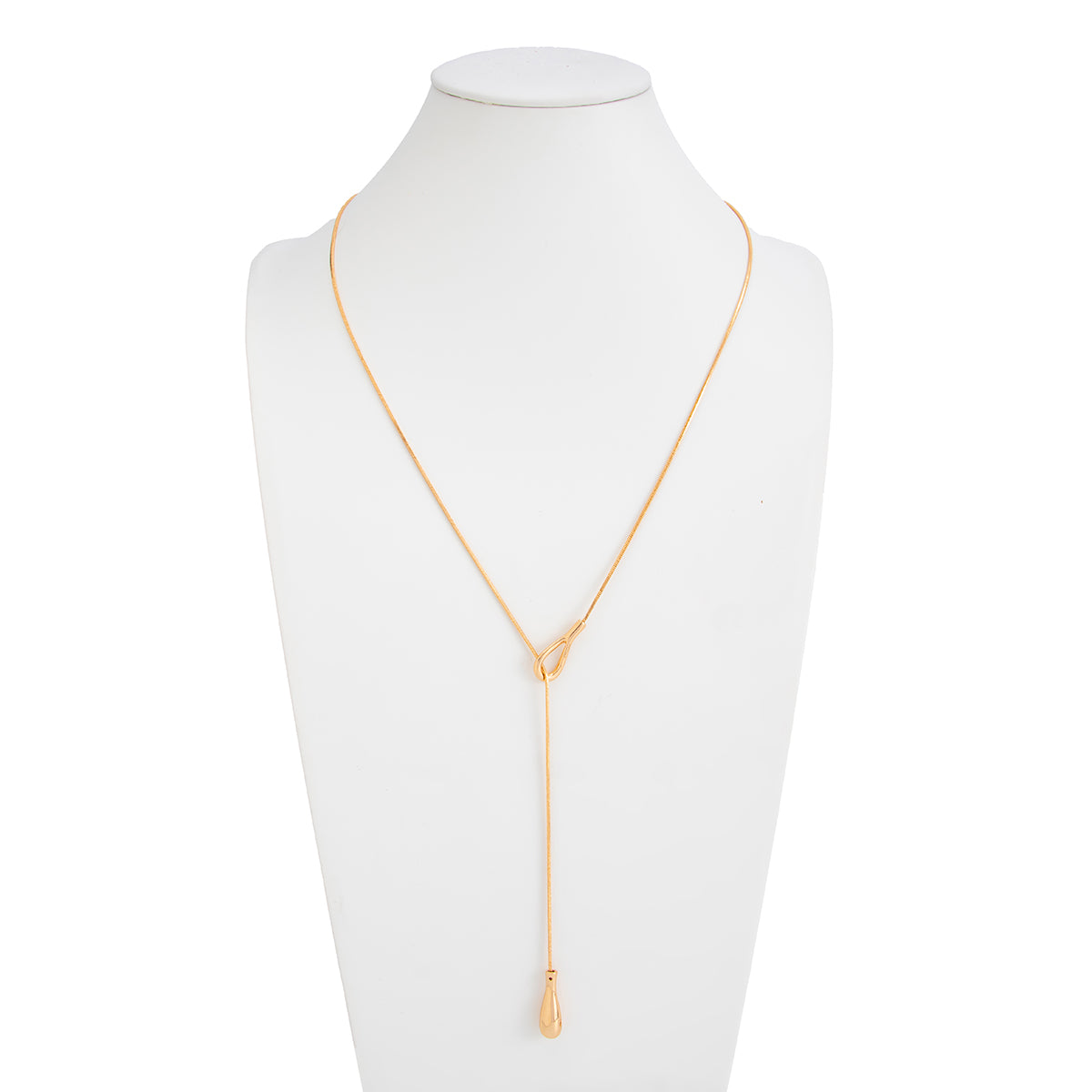 Minimalist Gold Silver Plated Waterdrop Charm Y Necklace