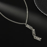 Thumbnail for Minimalist Rhinestone Charm Curb Chain Y Necklace