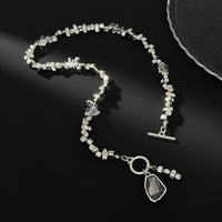 Thumbnail for Chic Toggle Clasp Rhinestone Pendant Pearl Irregular Beaded Necklace