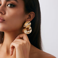 Thumbnail for Abstract Chunky Curved Ribbon Stud Earrings - ArtGalleryZen