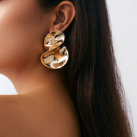 Thumbnail for Abstract Chunky Curved Ribbon Stud Earrings - ArtGalleryZen