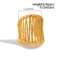 Thumbnail for Abstract Chunky Gold Silver Plated Cage Ring - ArtGalleryZen