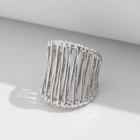 Thumbnail for Abstract Chunky Gold Silver Plated Cage Ring - ArtGalleryZen