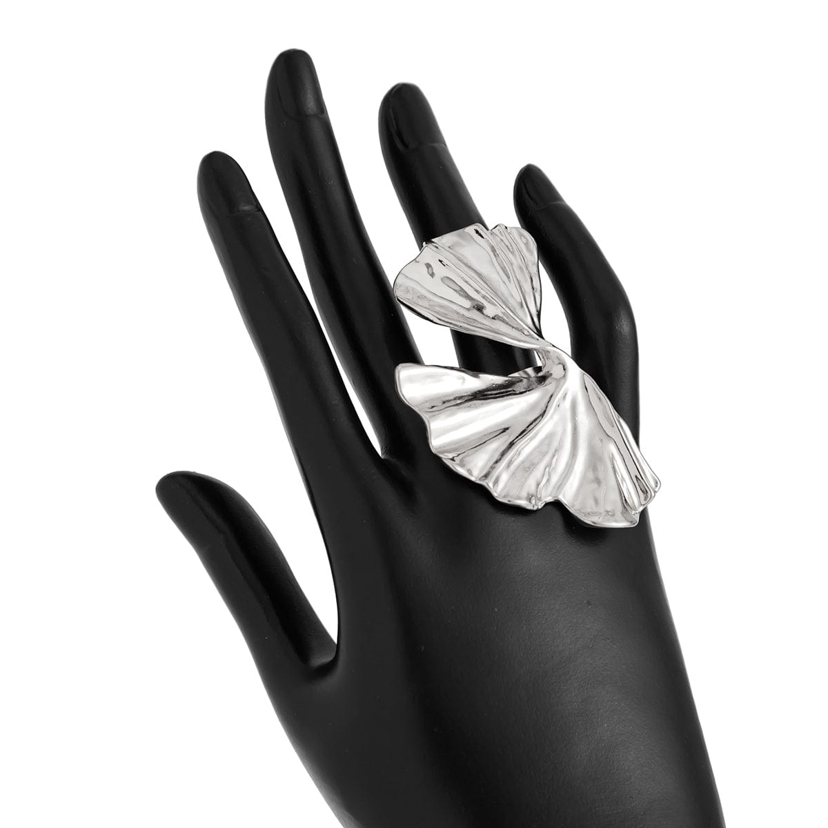 Abstract Chunky Lotus Leaf Ring - ArtGalleryZen