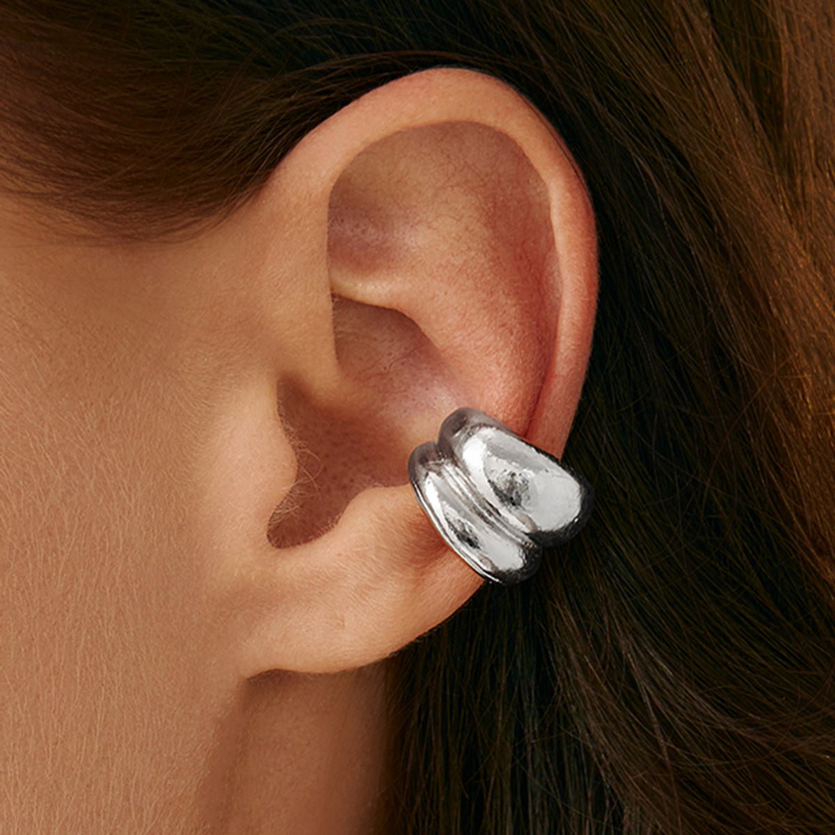 Abstract Chunky Waterdrop Ear Cuff Earring - ArtGalleryZen