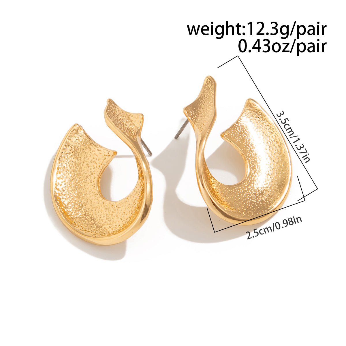 Abstract Curved Ribbon Earrings - ArtGalleryZen