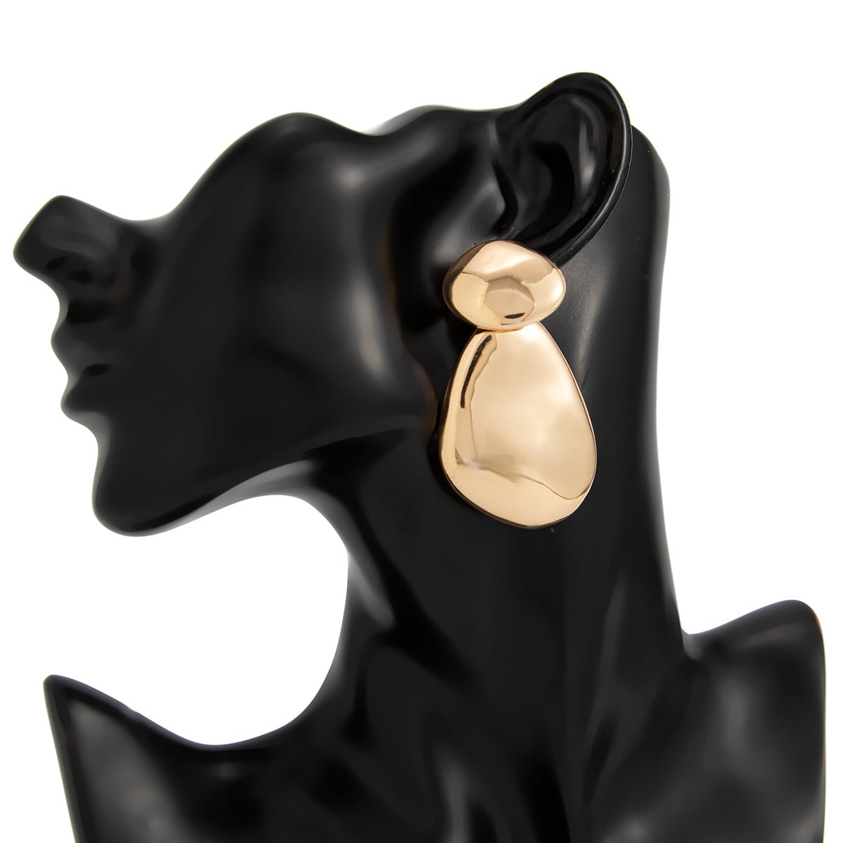 Abstract Glossy Duo Waterdrop Stud Earrings - ArtGalleryZen