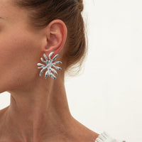 Thumbnail for Abstract Gold Silver Plated Firework Earrings - ArtGalleryZen