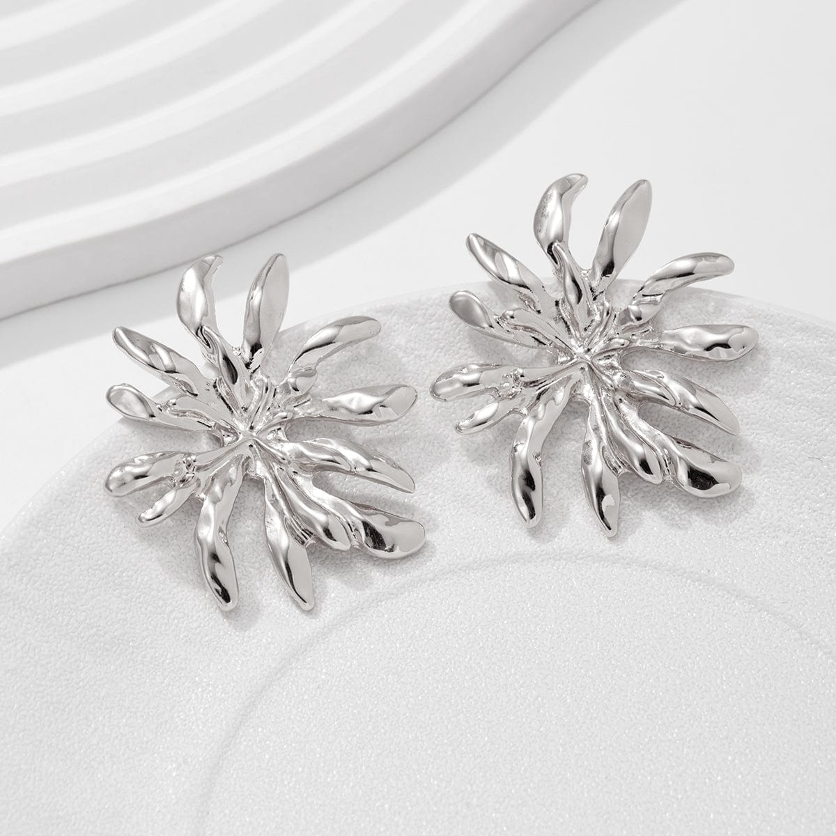 Abstract Gold Silver Plated Firework Earrings - ArtGalleryZen