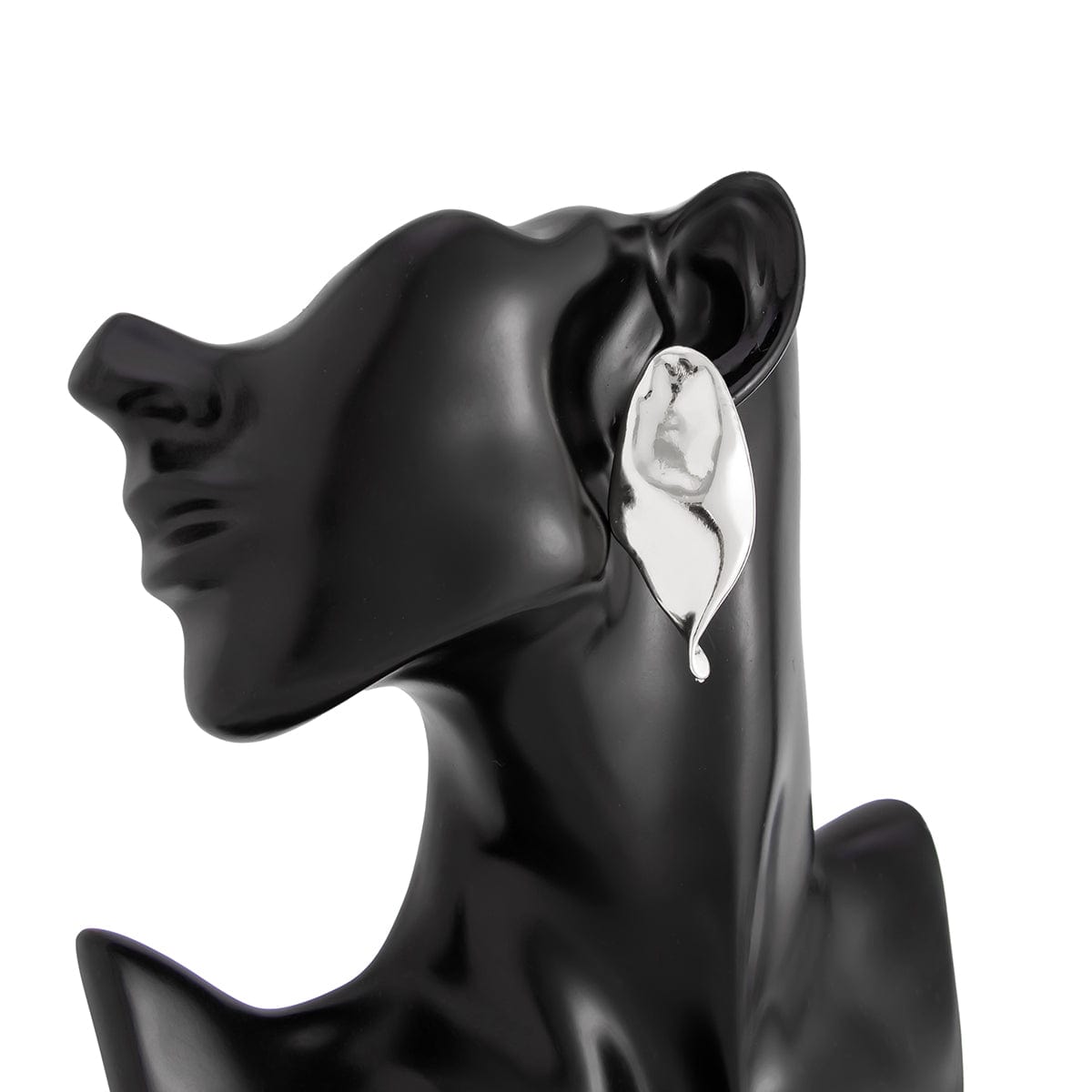 Abstract Gold Silver Plated Glossy Waterdrop Stud Earrings - ArtGalleryZen