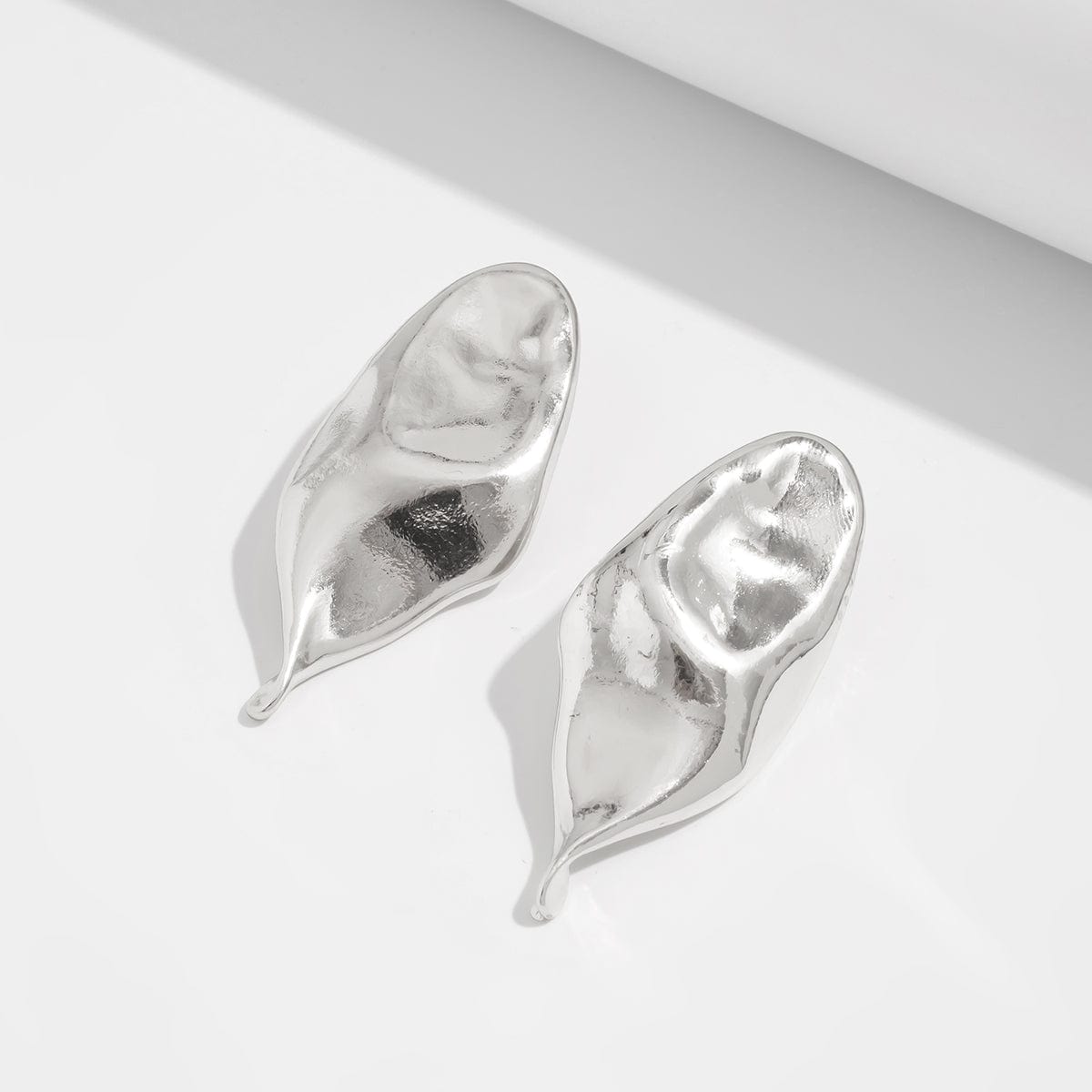 Abstract Gold Silver Plated Glossy Waterdrop Stud Earrings - ArtGalleryZen
