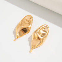 Thumbnail for Abstract Gold Silver Plated Glossy Waterdrop Stud Earrings - ArtGalleryZen