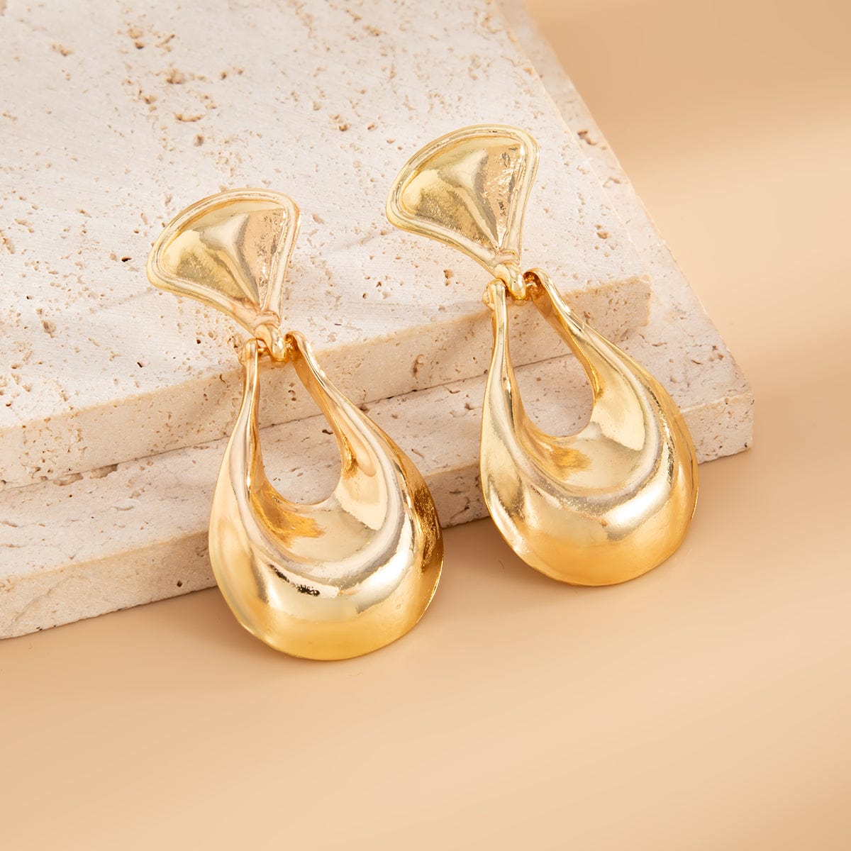 Abstract Gold Silver Plated Waterdrop Dangle Earrings - ArtGalleryZen